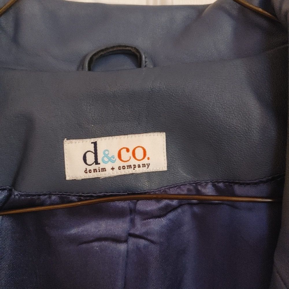Blue Leather Jacket XL - Picture 2 of 3